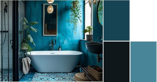 Tranquil Bohemian Teal Bathroom [Room Concept]